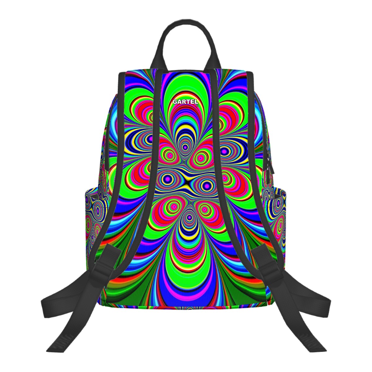 "Floral Explosion" Twill Zipper Front Pocket Backpack