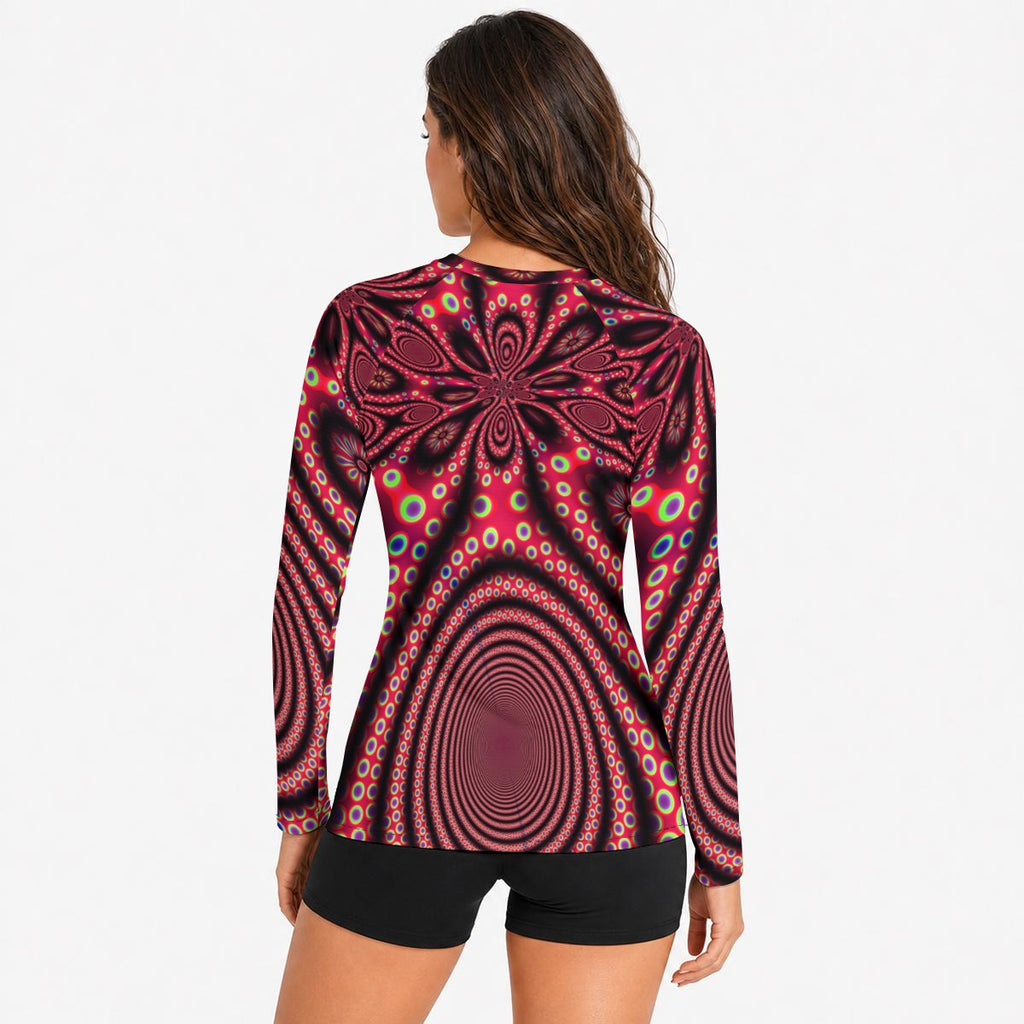 "Electric Octopus" Women's Raglan Sun Protection Sport Jersey