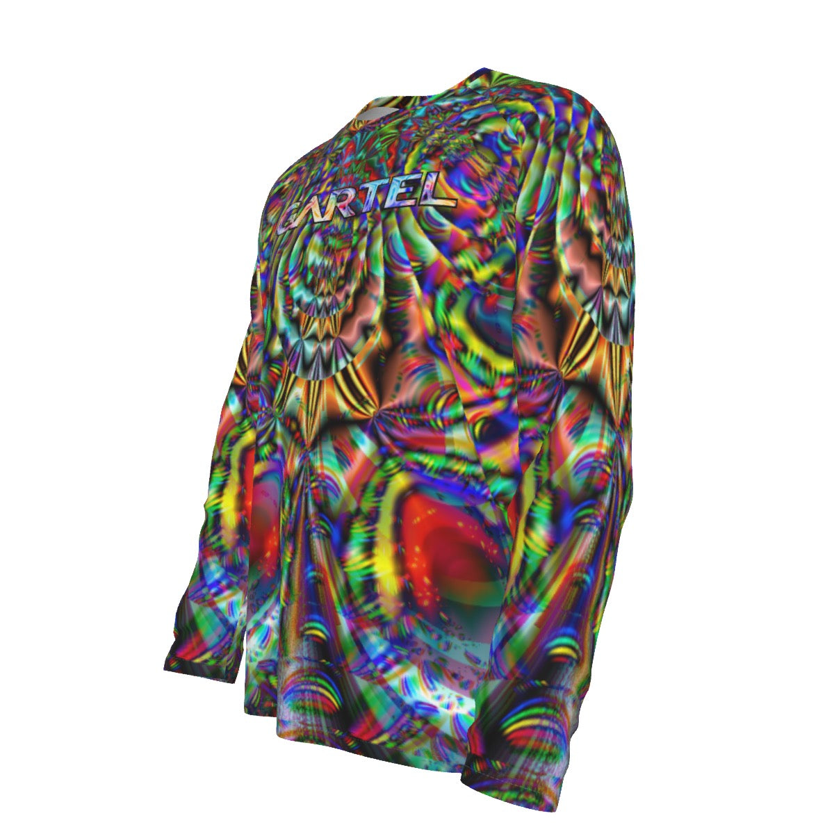 "Chromatic Vortex" Men's Raglan Long Sleeve Cotton  T-shirt