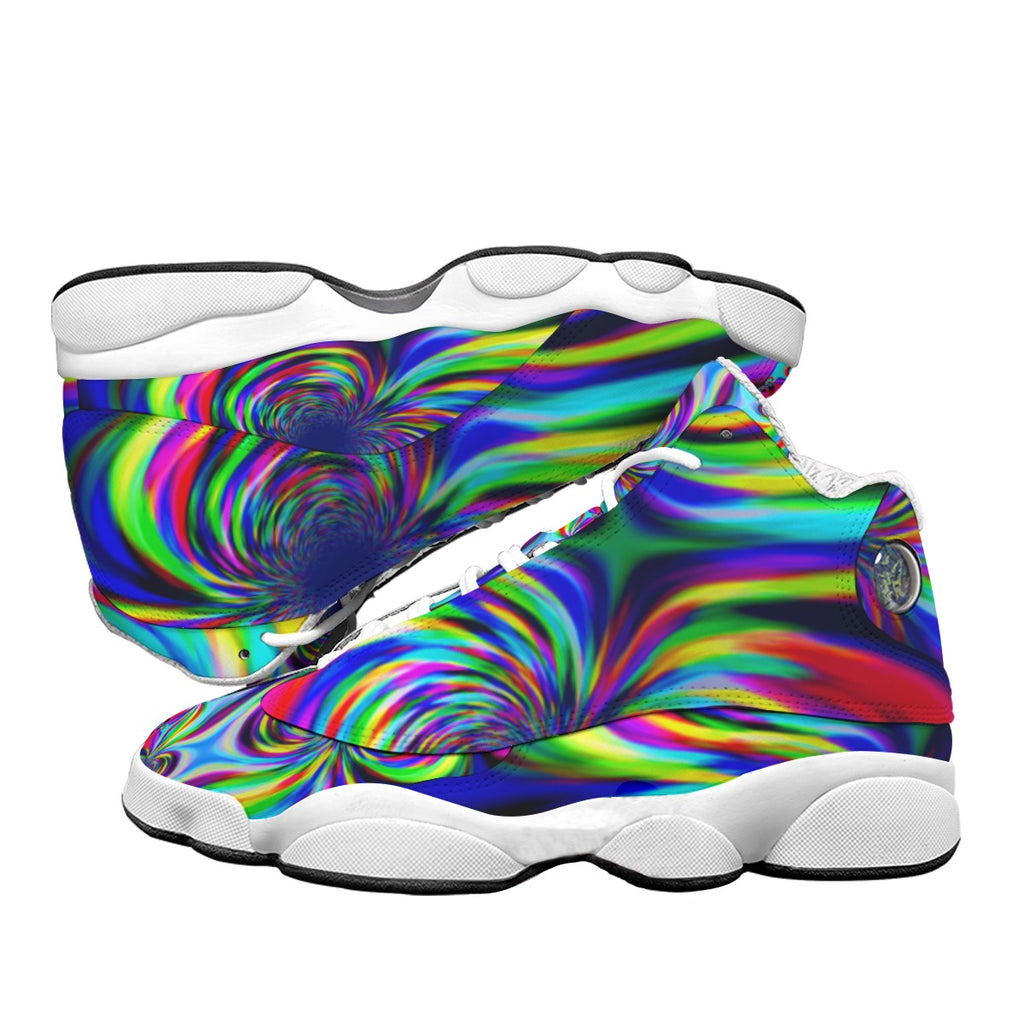 "Psychedelic Swirl" Women's Curved Basketball Sneakers