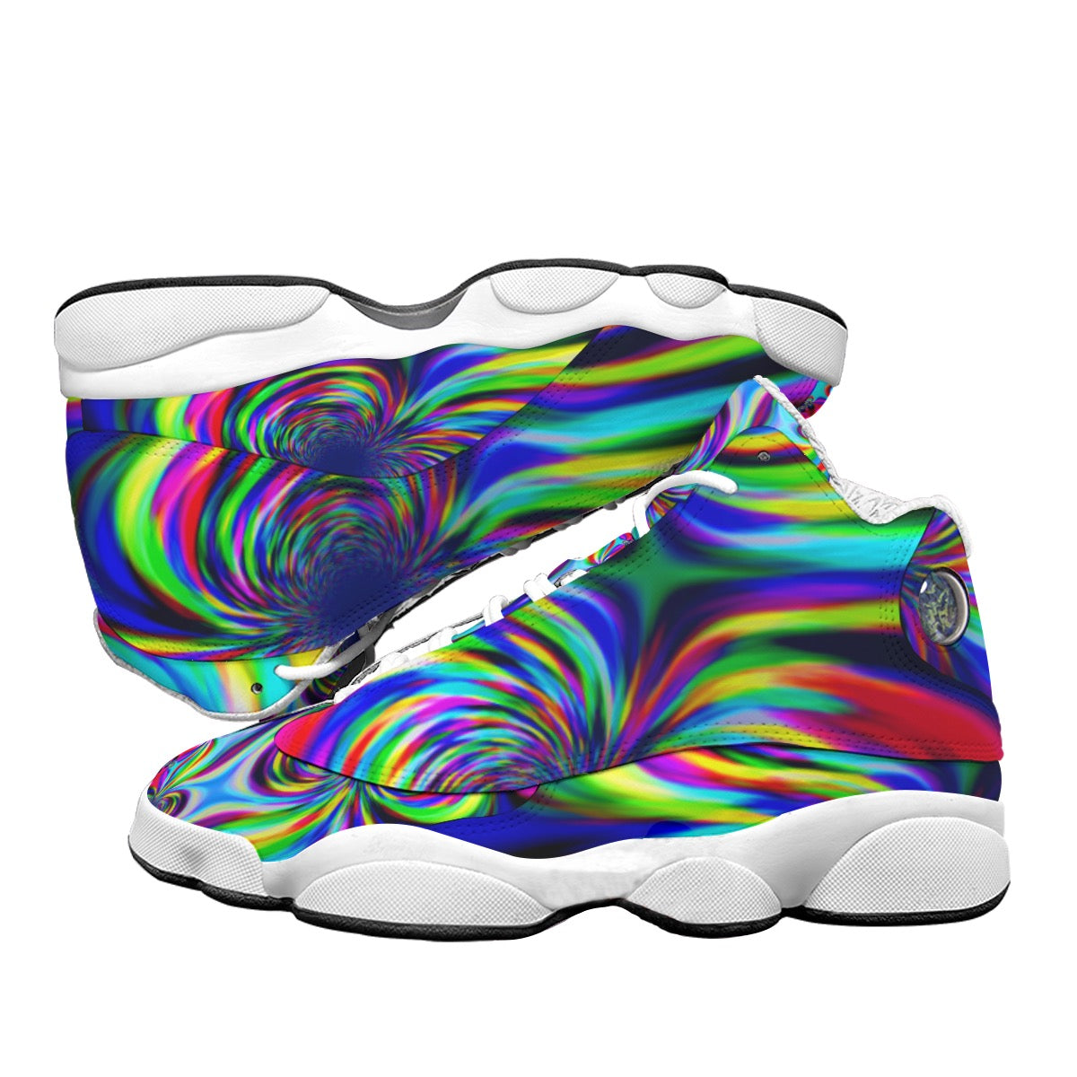 "Psychedelic Swirl" Women's Curved Basketball Sneakers