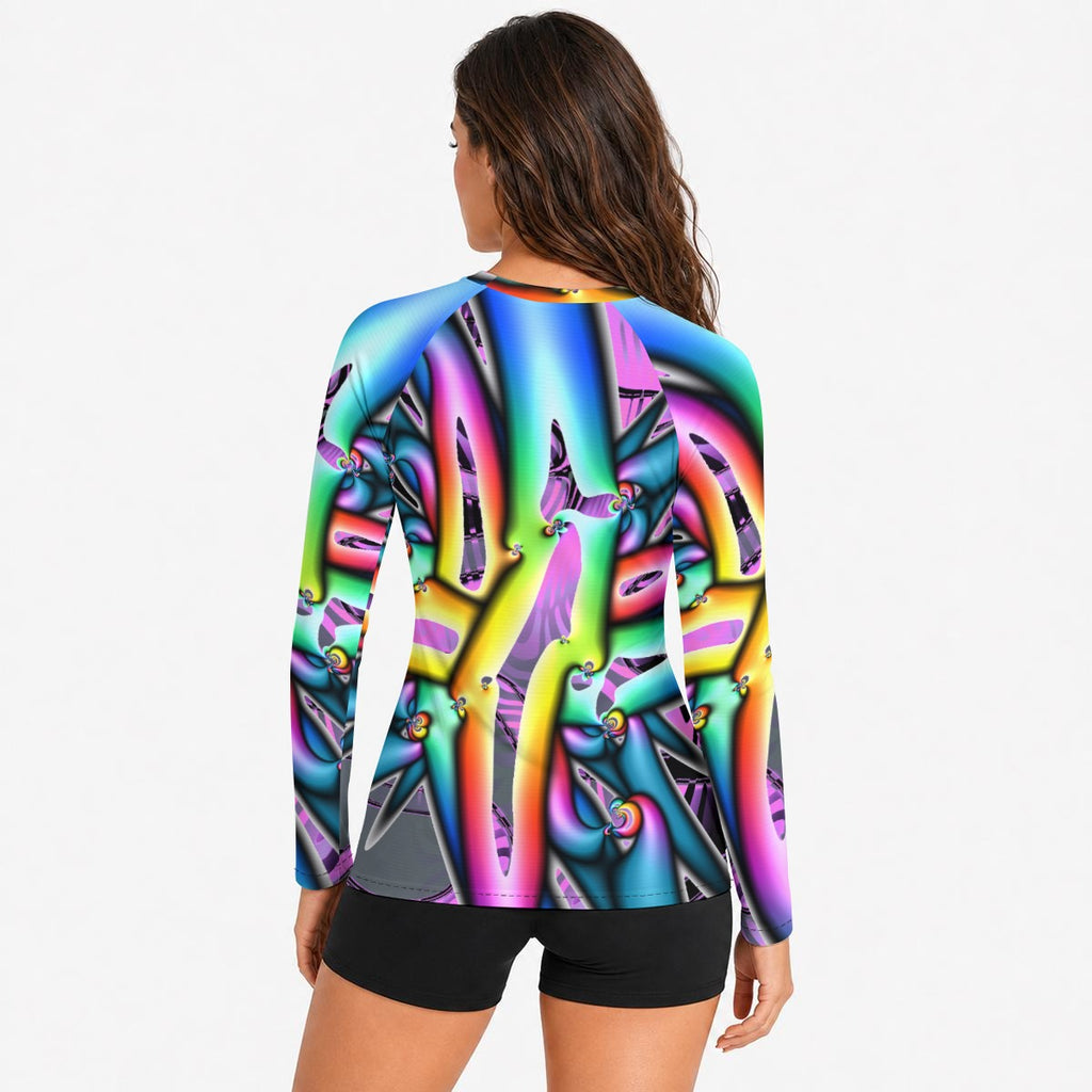 "Electric Avenue" Women's Raglan Sun Protection Sport Jersey