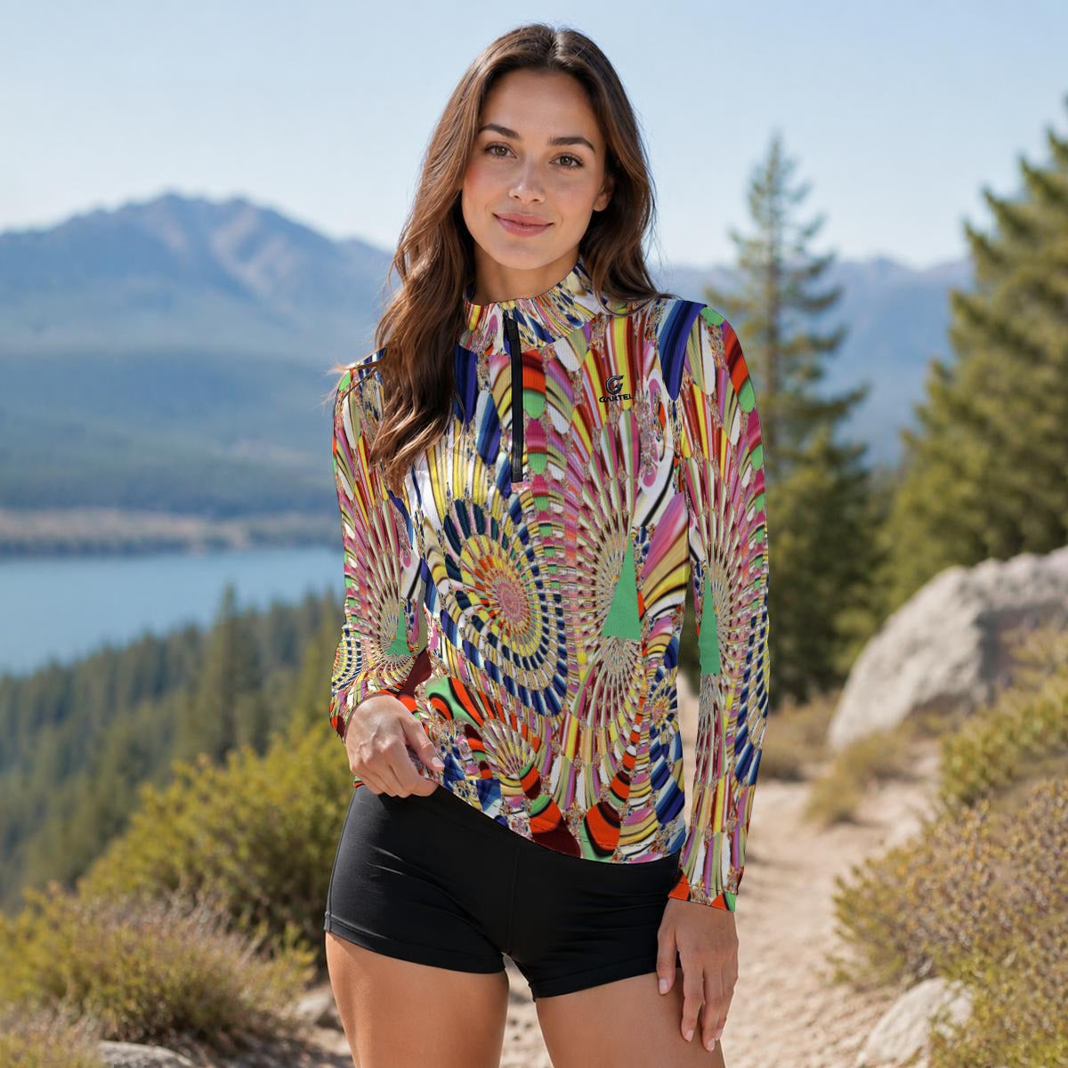 "Ancient Frequency" Women's Stand-Collar Sun Protection Sport Jersey