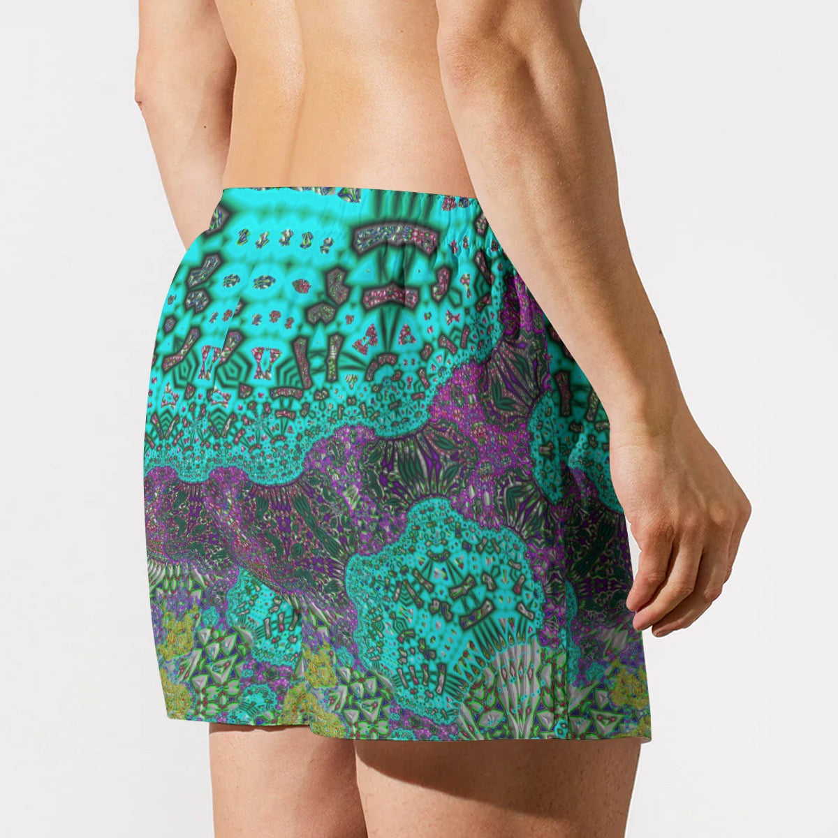 "Lagoon Mirage 1"Men's Short Boxer Briefs