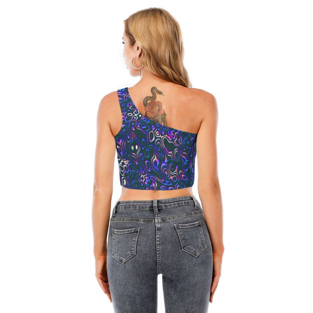 "Spotlights" Women's One-Shoulder Cropped Top