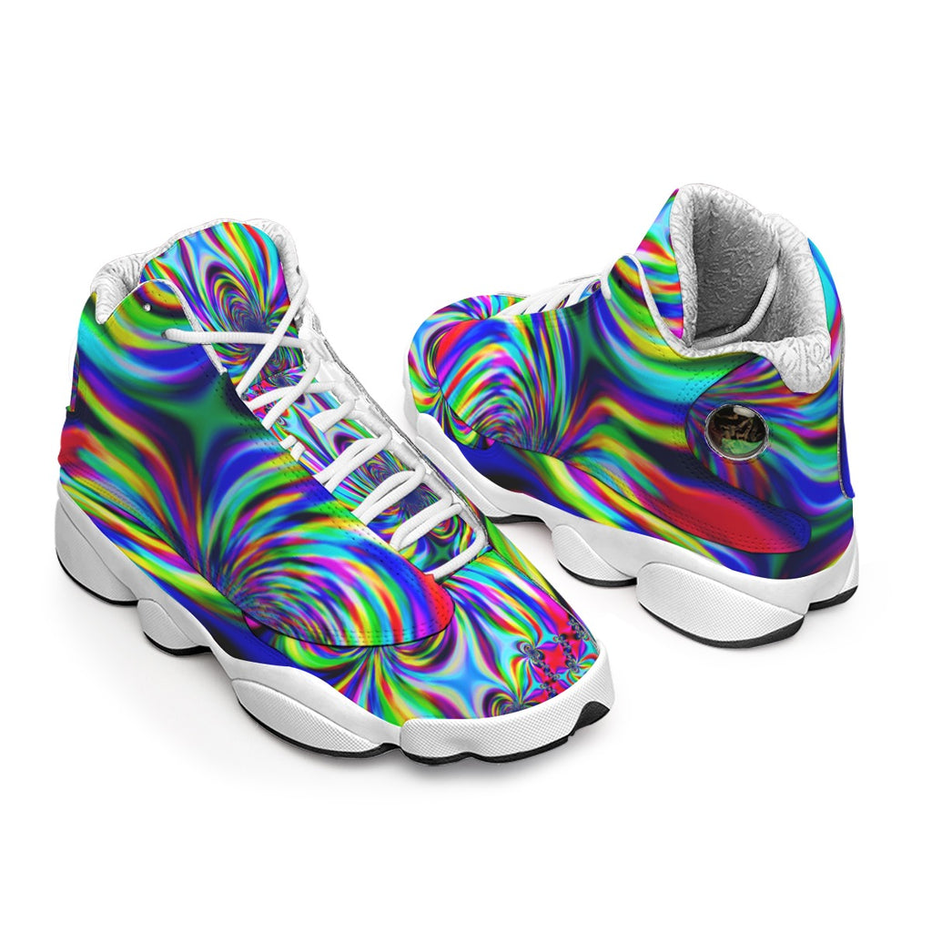 "Psychedelic Swirl" Women's Curved Basketball Sneakers