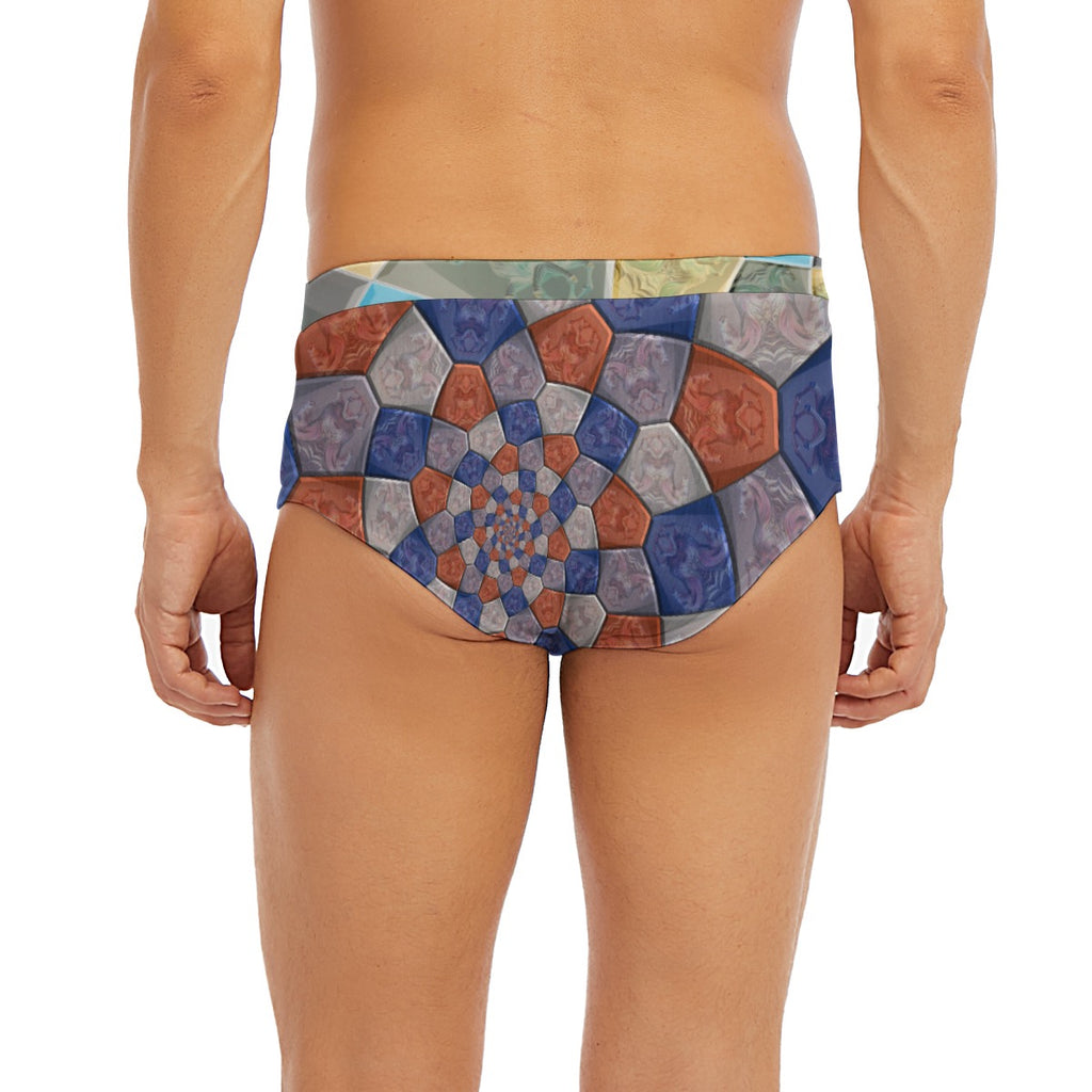 "Cubist Horizon" Men's Low-rise Underwear