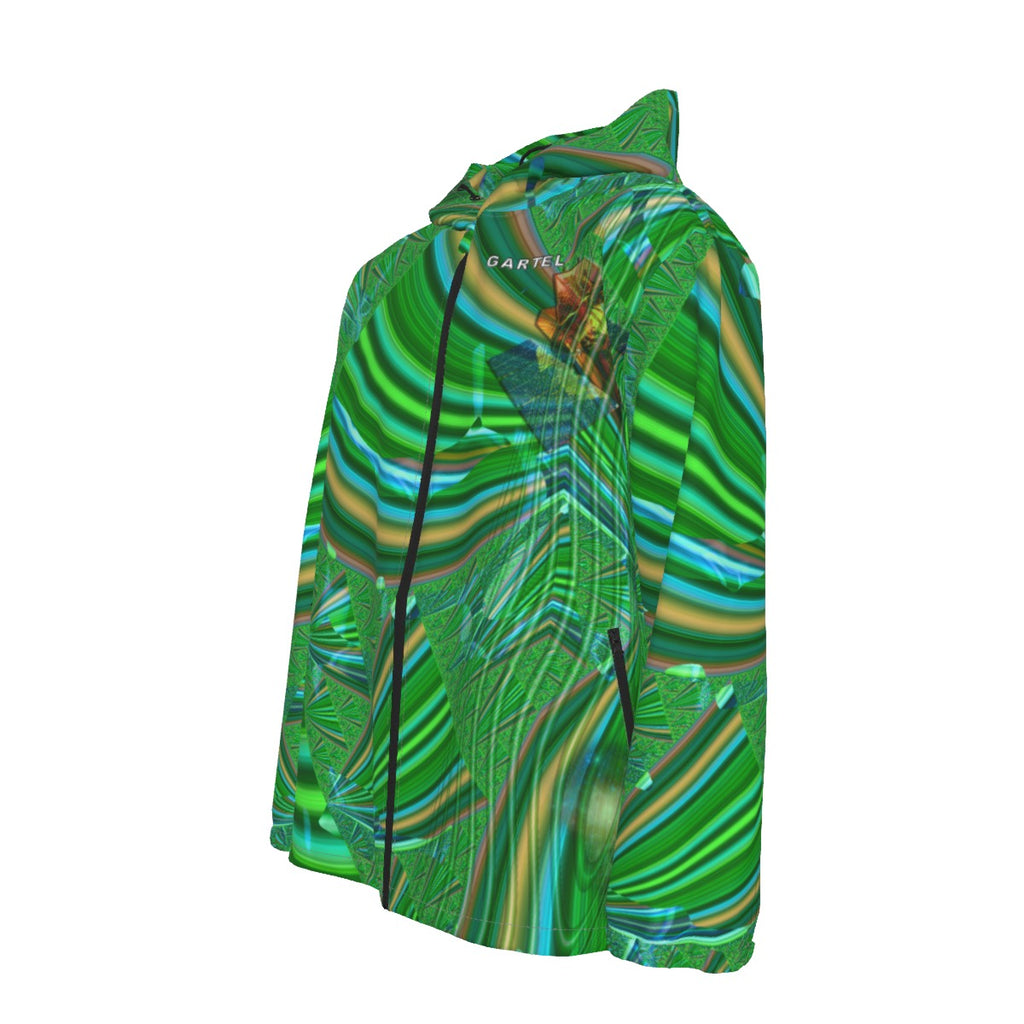"Monaco Garden" Men's Hooded Zipper Windproof Jacket