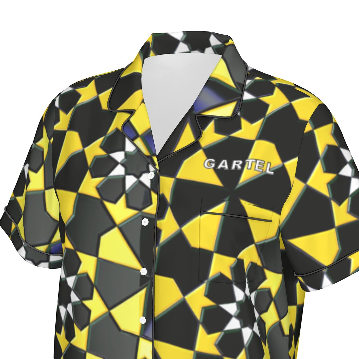 "Solar Lattice" Women's Imitation Silk Pajama Set With Short Sleeve