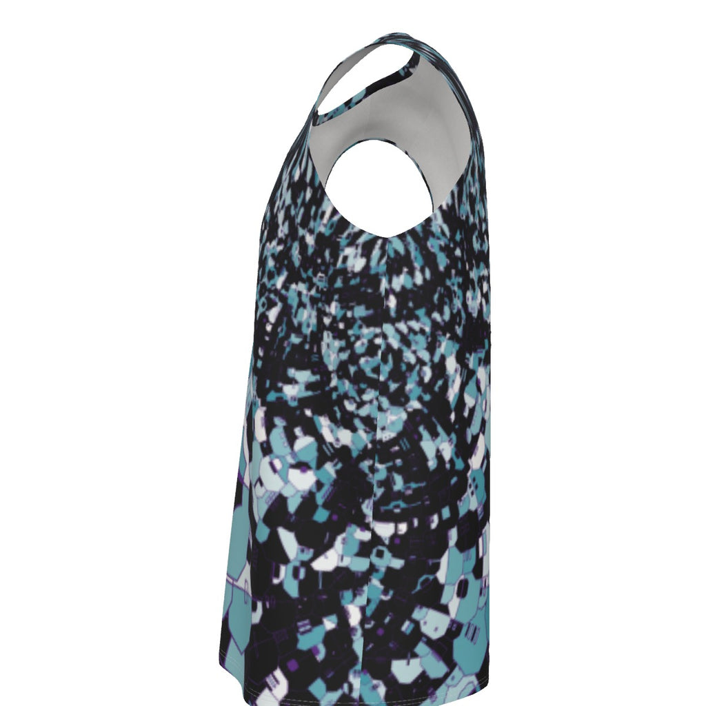 "Blue Peacock" Men's O-neck Tank Top