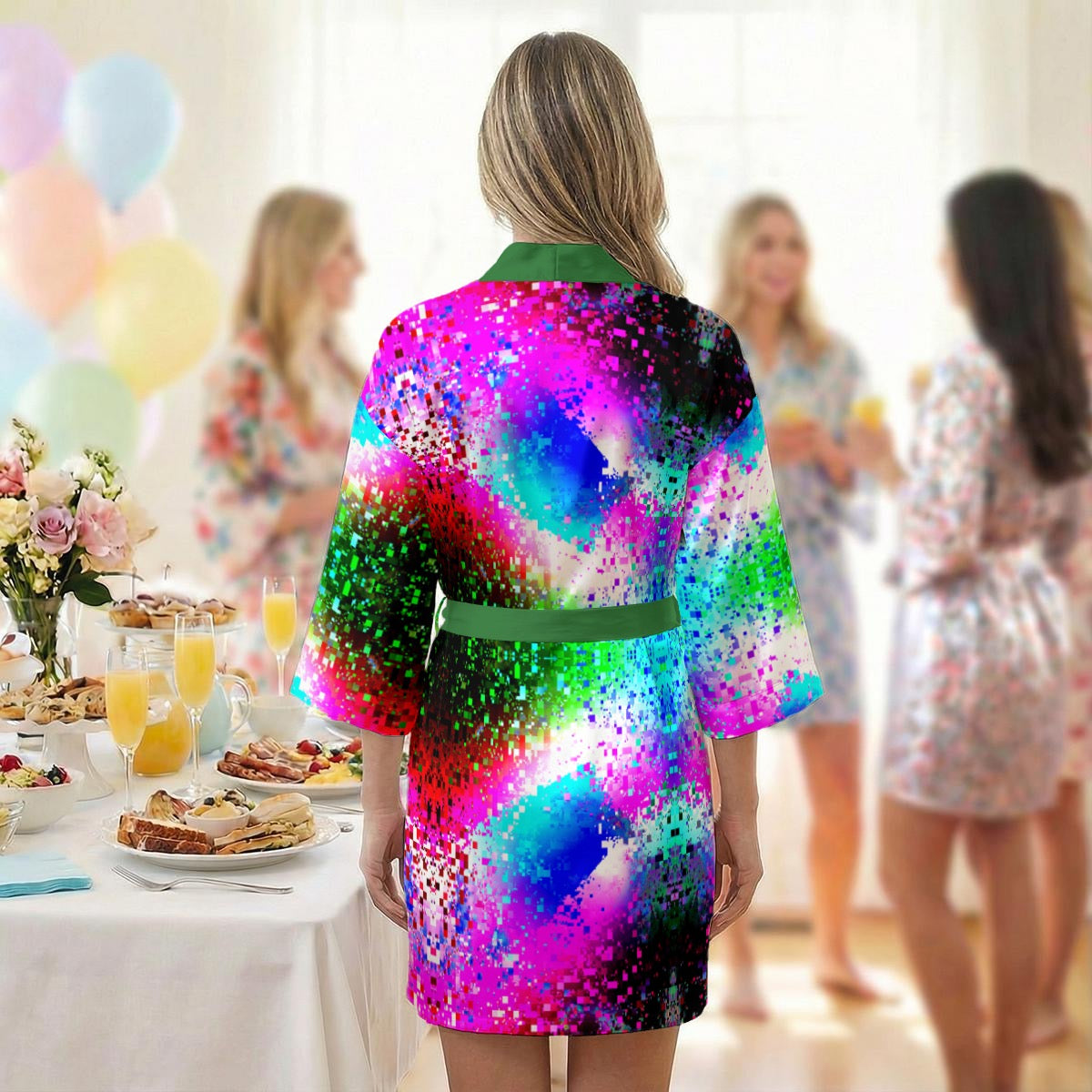 "Confetti" Women's Satin Wedding Robe