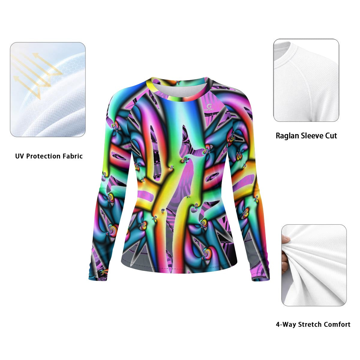 "Electric Avenue" Women's Raglan Sun Protection Sport Jersey