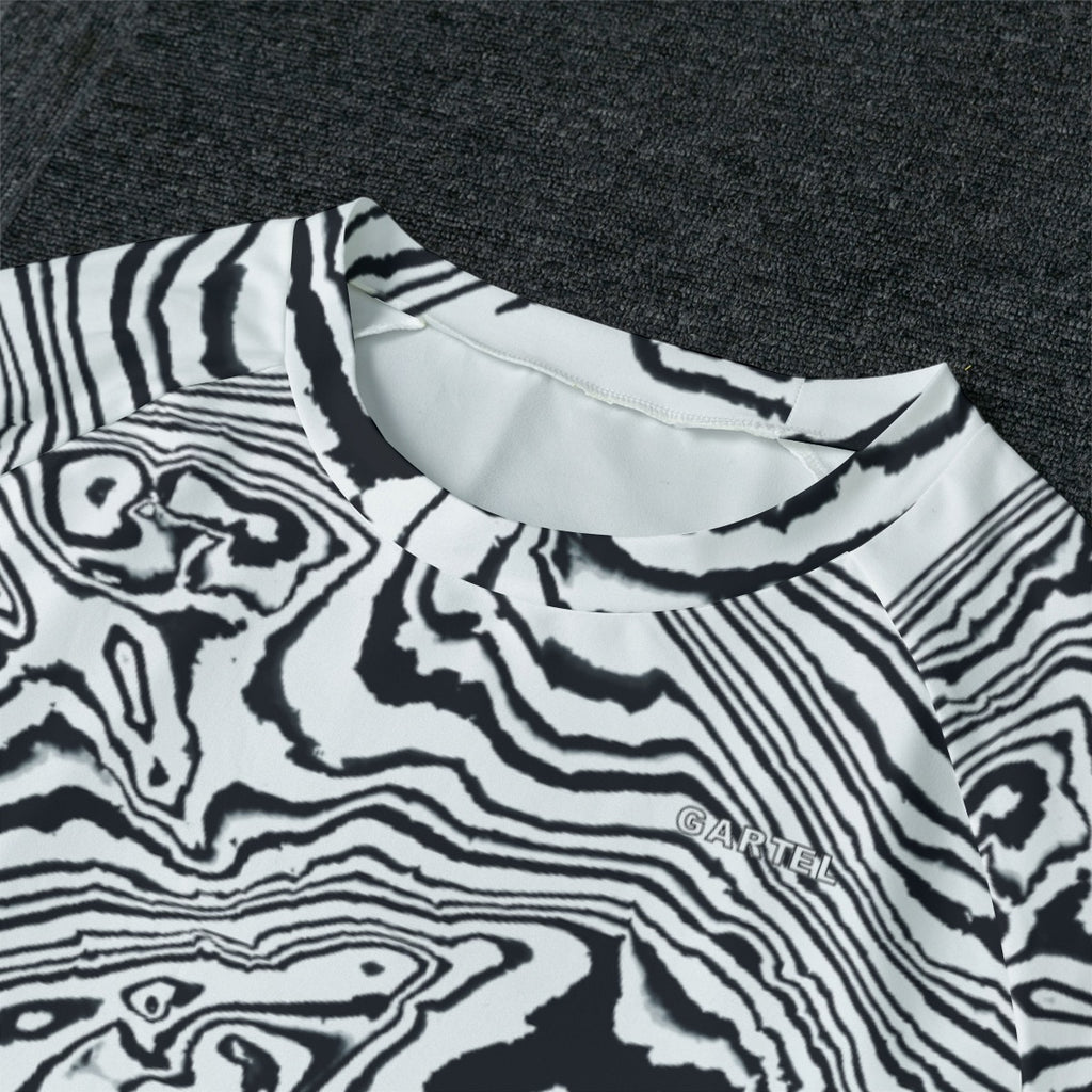 "Obsidian Current" Men's Raglan Sleeve Pajamas with Wide Ankles