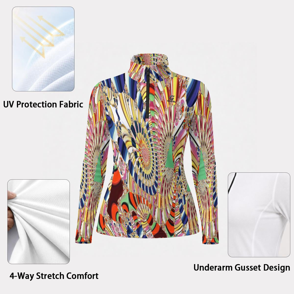 "Ancient Frequency" Women's Stand-Collar Sun Protection Sport Jersey