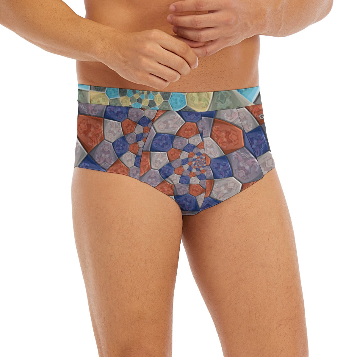 "Cubist Horizon" Men's Low-rise Underwear