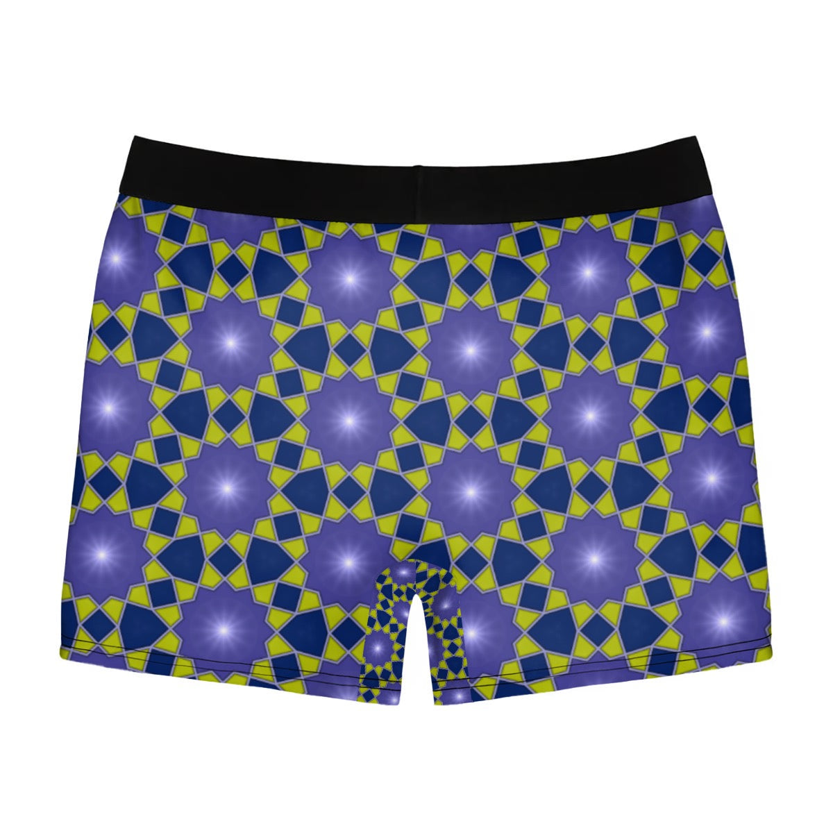 "Mechanical Blue Flowers" Men's Stretch Boxer Briefs