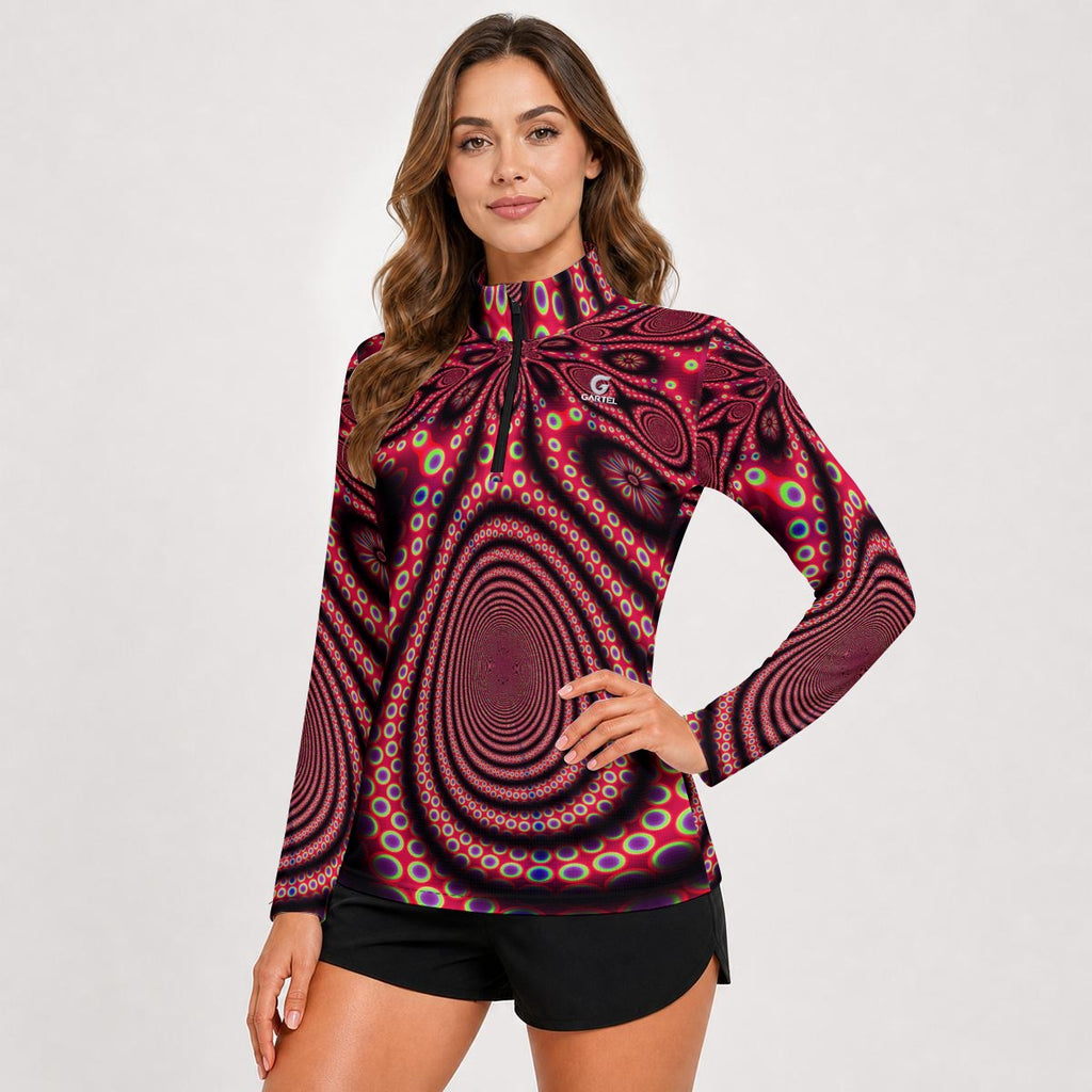 "Electric Octopus" Women's Stand-Collar Sun Protection Sport Jersey