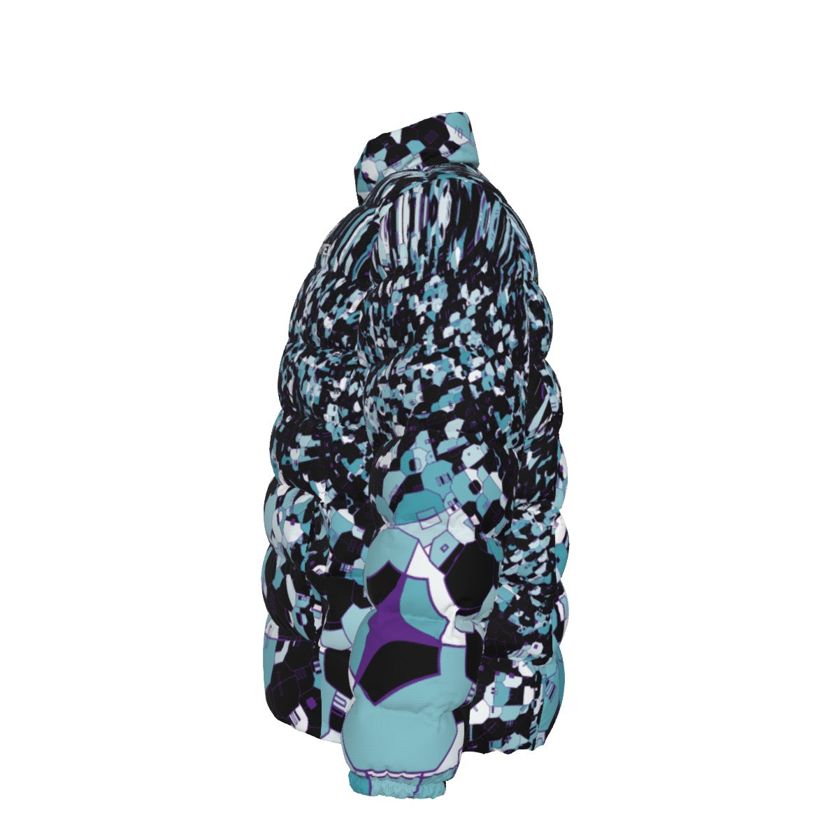 "Blue Peacock" Unisex Stand Collar Down Jacket