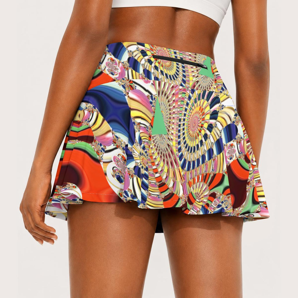 "Ancient Frequency" Women's Pleated Athletic Skort