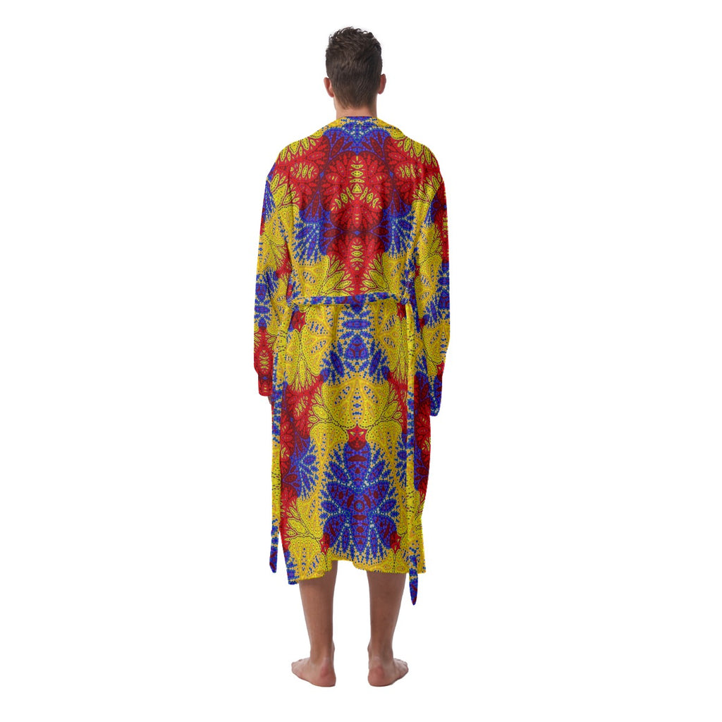 "Filigree" Men's Heavy Fleece Robe