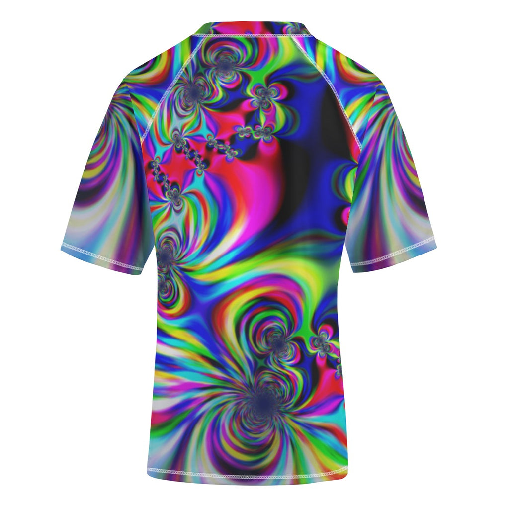 "Psychedelic Swirl" Unisex Yoga Sports Short Sleeve T-Shirt