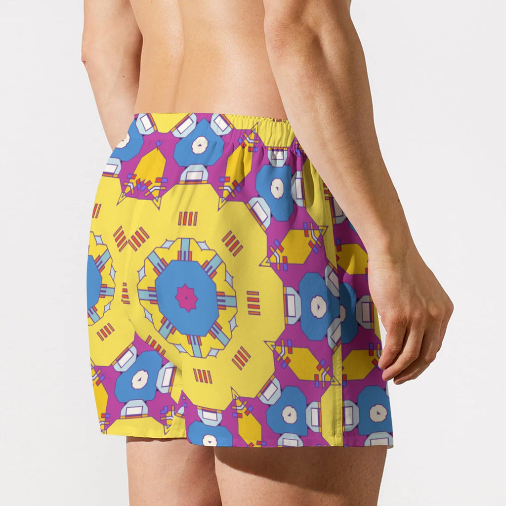 "Quirky Yellow" Men's Short Boxer Briefs