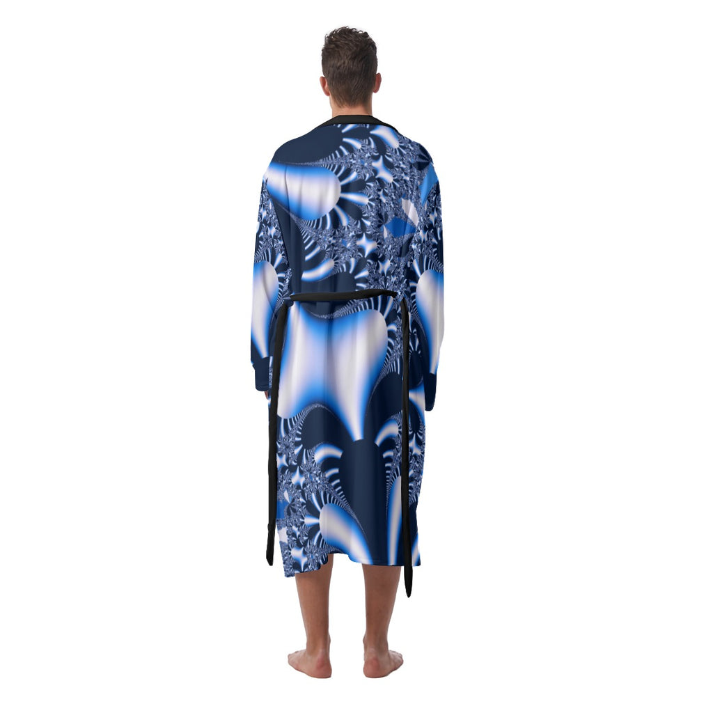 "Blue Mirage" Men's Heavy Fleece Robe