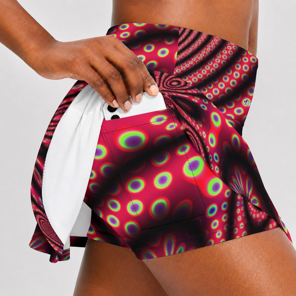 "Electric Octopus" Women's Pleated Athletic Skort