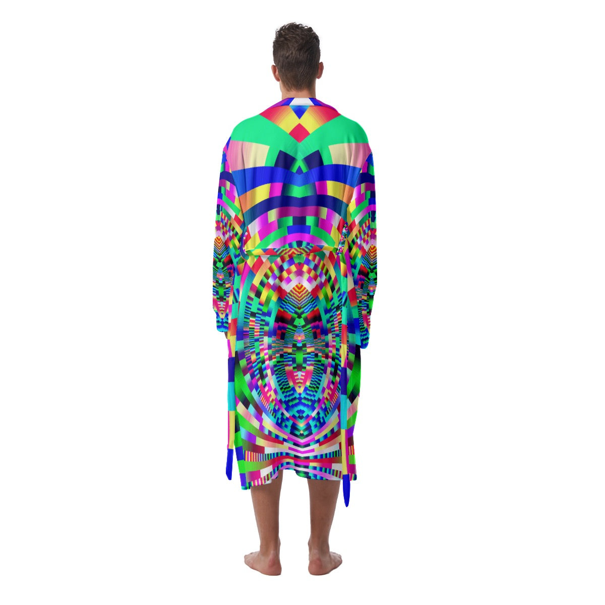 "Pixel Odyssey" Men's Heavy Fleece Robe