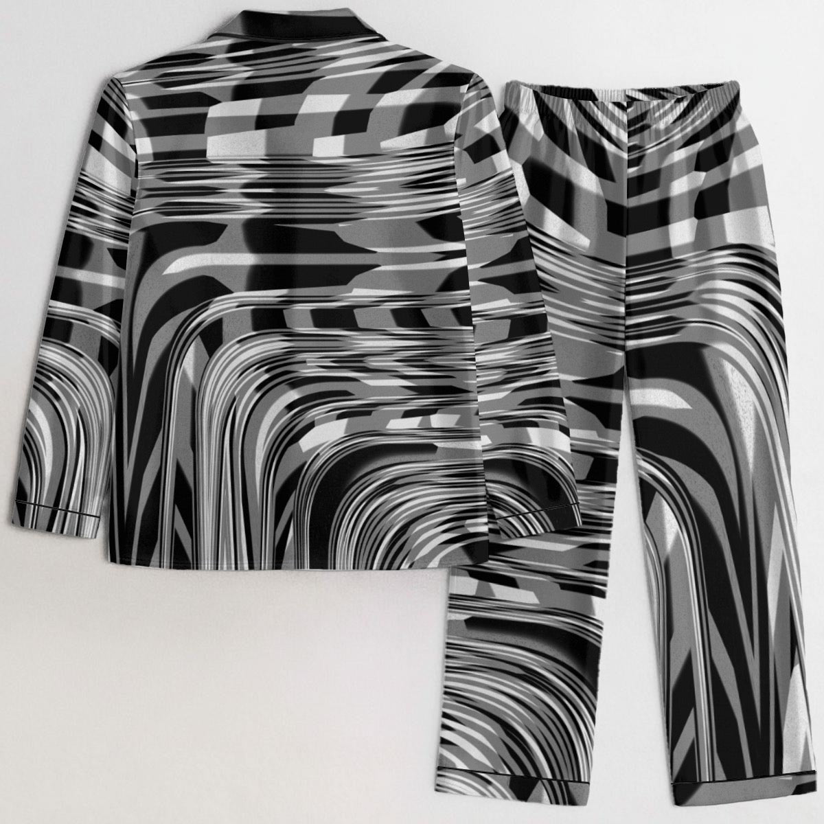 "Black Plaid" Women's Satin Pajama Set
