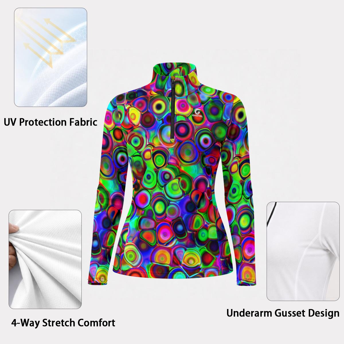 "Cosmic Bubbles" Women's Stand-Collar Sun Protection Sport Jersey