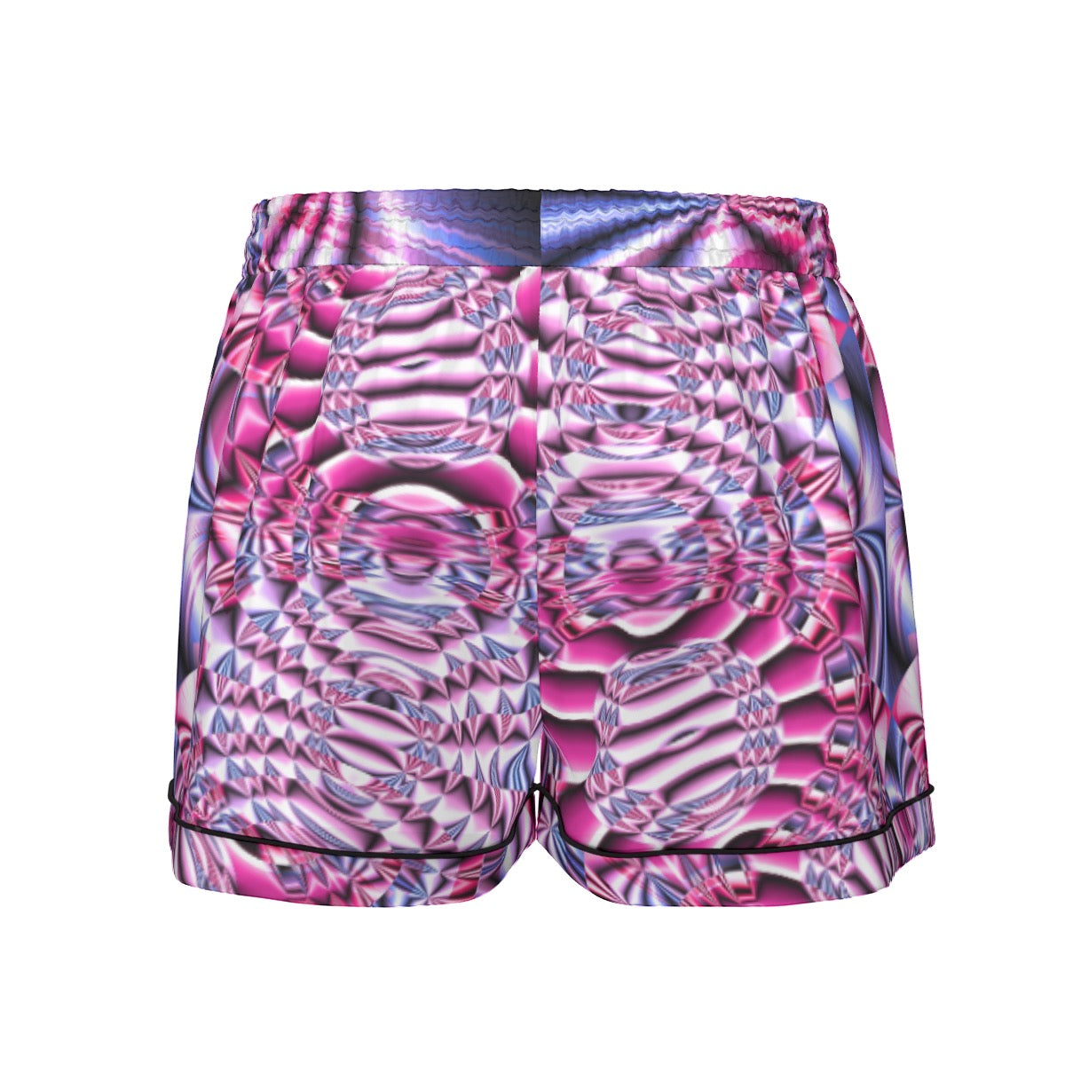 "Space Labyrinth" Women's Imitation Silk Pajama Set With Short Sleeve