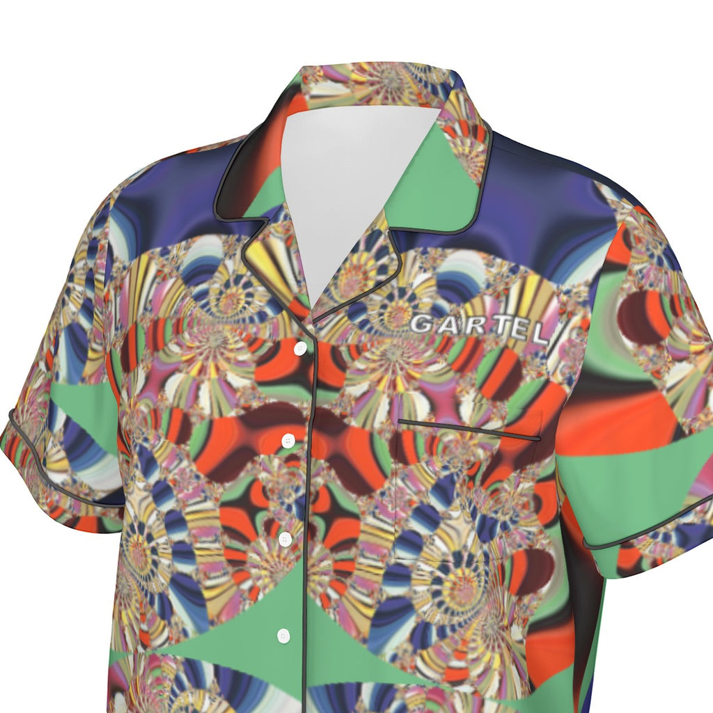"Royal Tapestry" Women's Imitation Silk Pajama Set With Short Sleeve