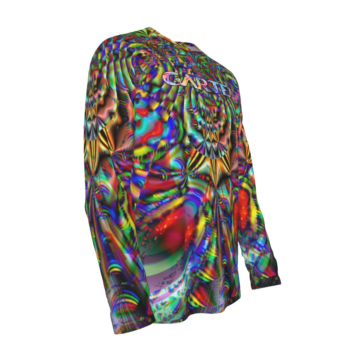 "Chromatic Vortex" Men's Raglan Long Sleeve Cotton  T-shirt