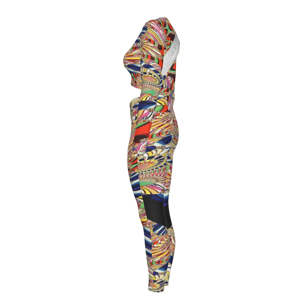 "Ancient Frequency" Women's Sport Set With Backless Top And Leggings