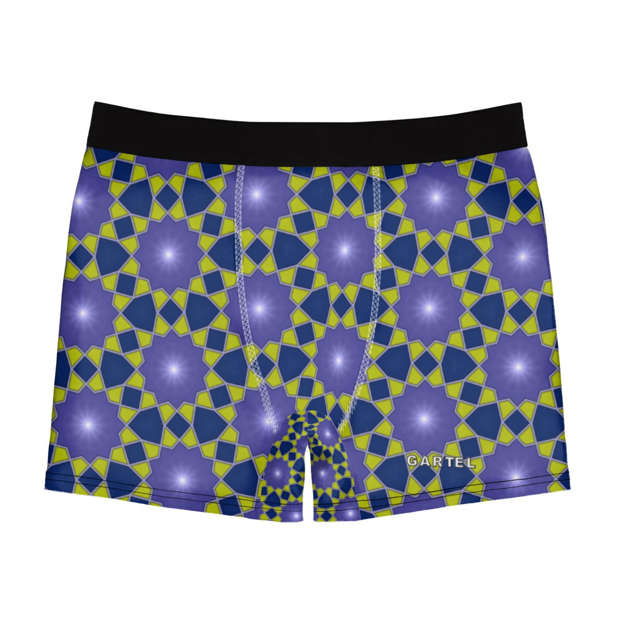 "Mechanical Blue Flowers" Men's Stretch Boxer Briefs