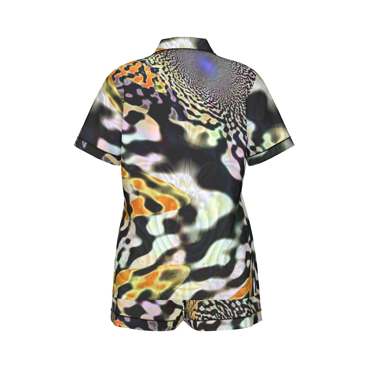 "Animalia" Women's Imitation Silk Pajama Set With Short Sleeve