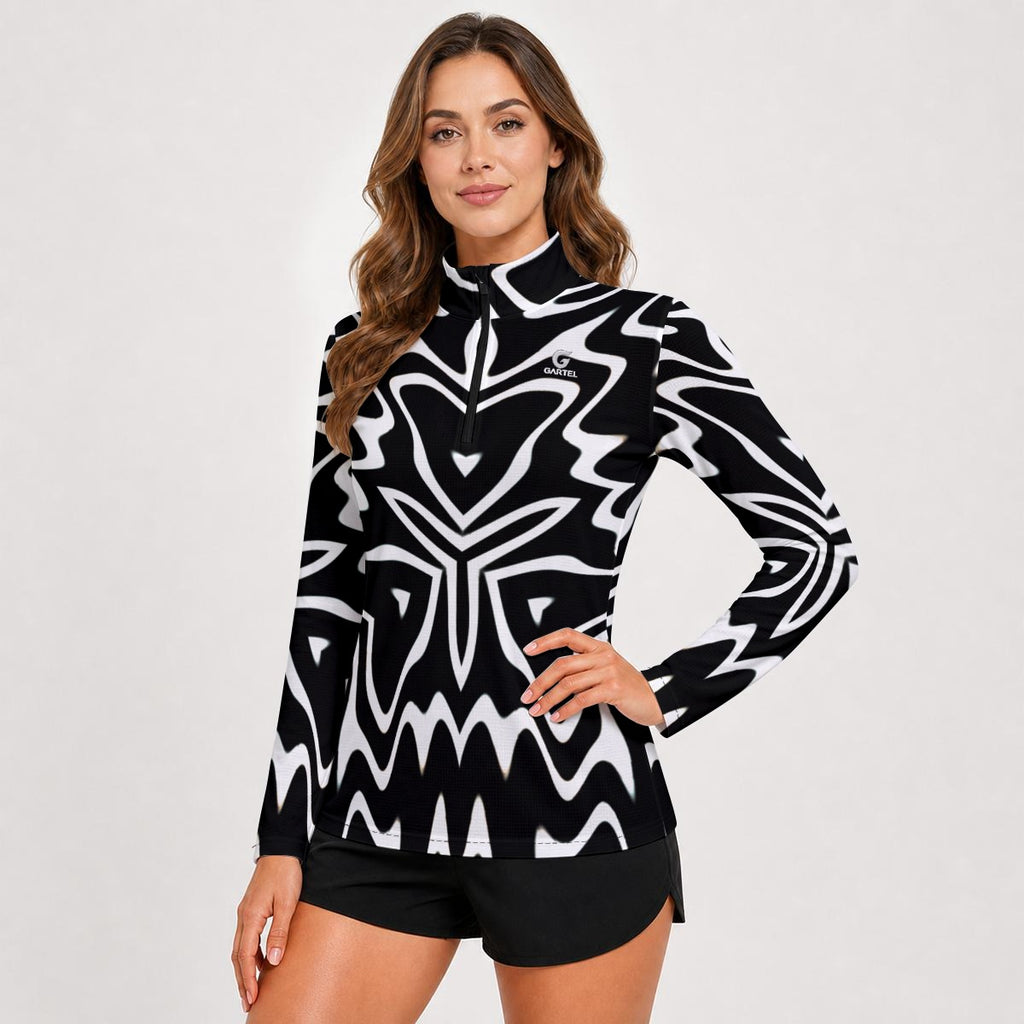 "Phantom Frequency" Women's Stand-Collar Sun Protection Sport Jersey