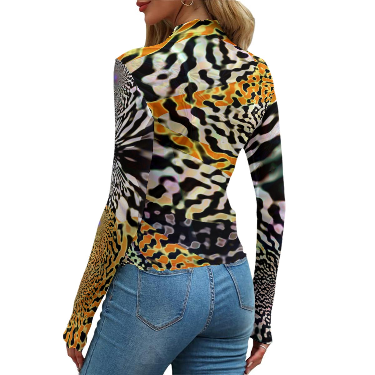 “Animalia” Women’s Long Sleeve Mesh T-Shirt