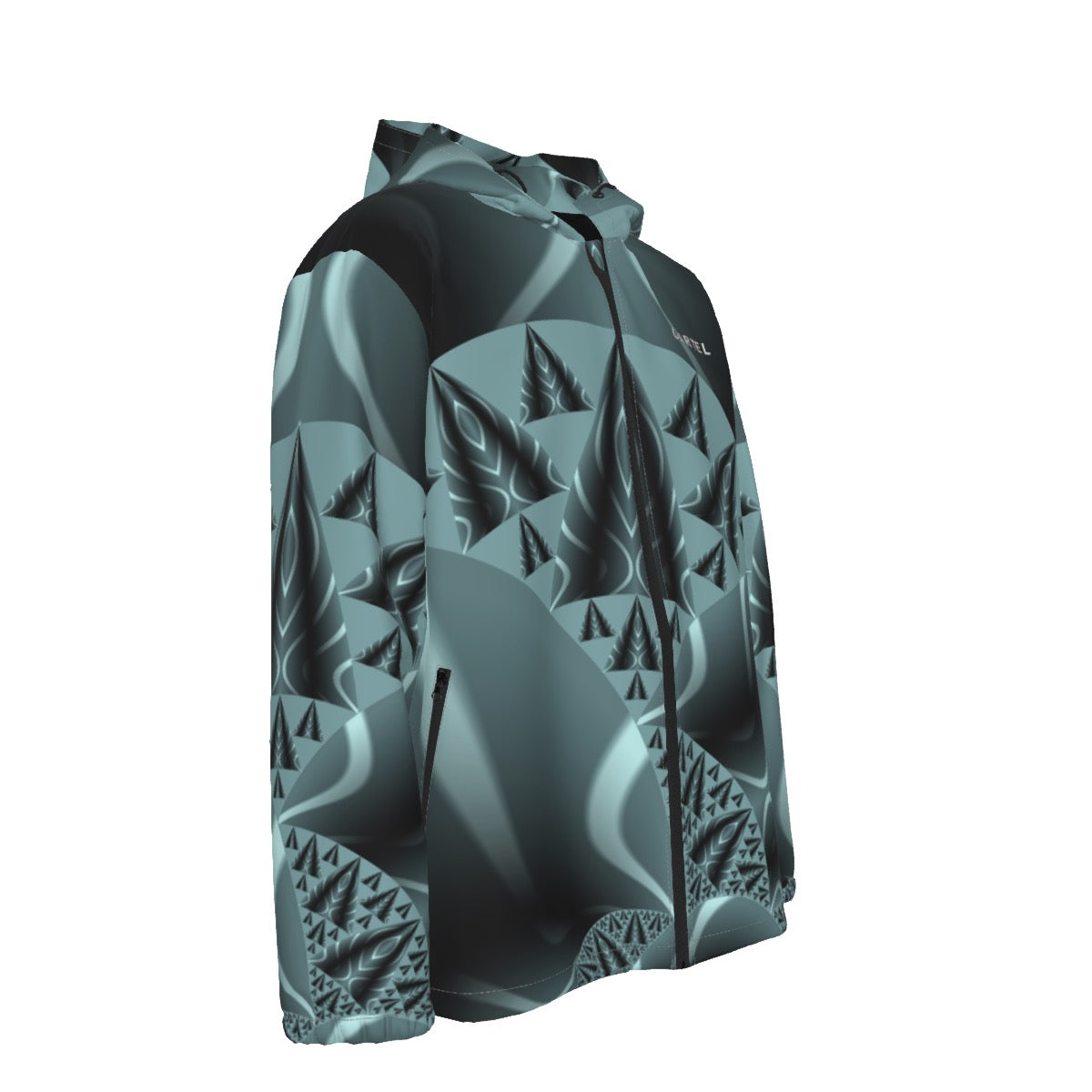 "Crystal Genesis" Men's Hooded Zipper Windproof Jacket