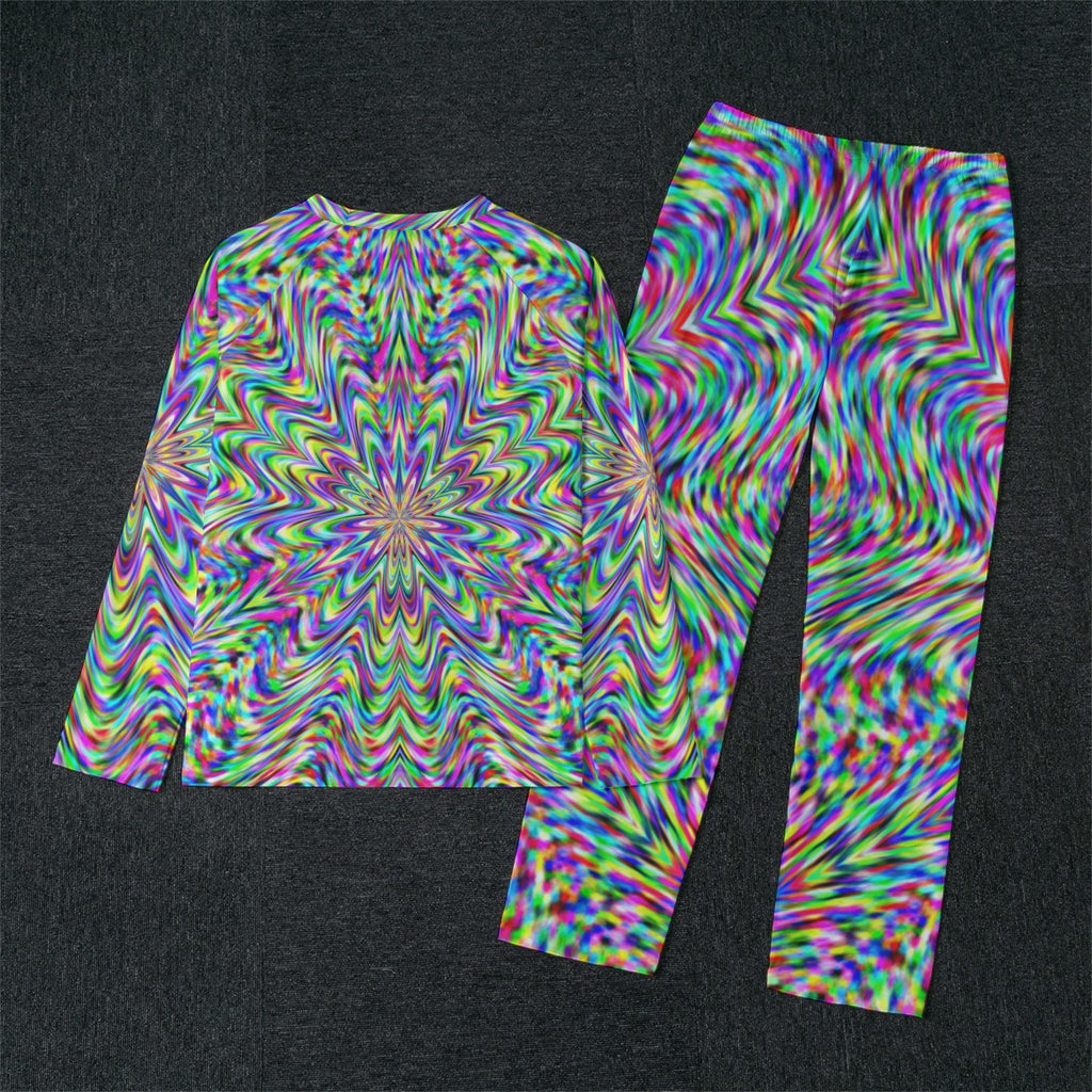 "Bright Galaxy" Men's Raglan Sleeve Pajamas with Wide Ankles