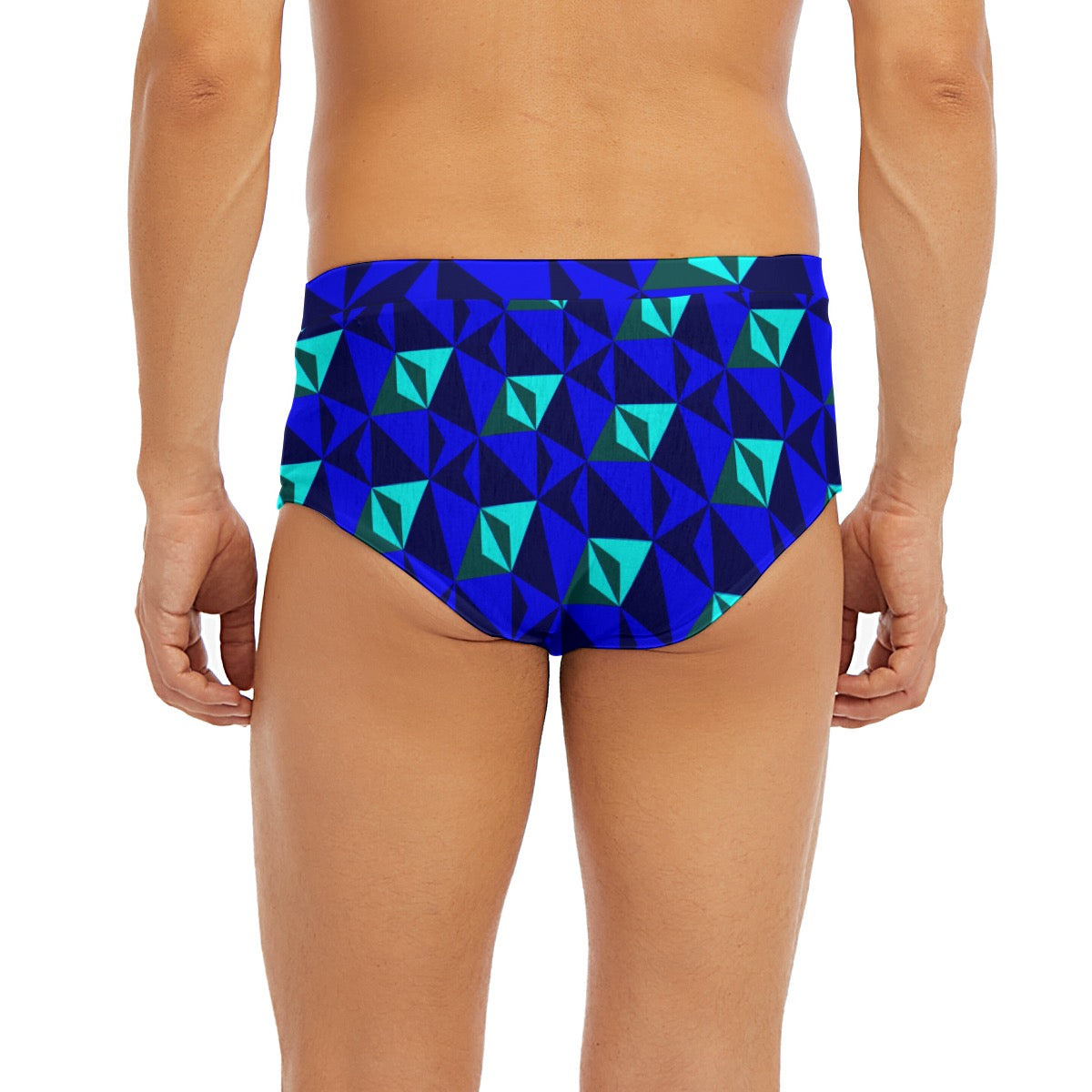 "Azure Facets" Men's Triangle Low-rise Underwear