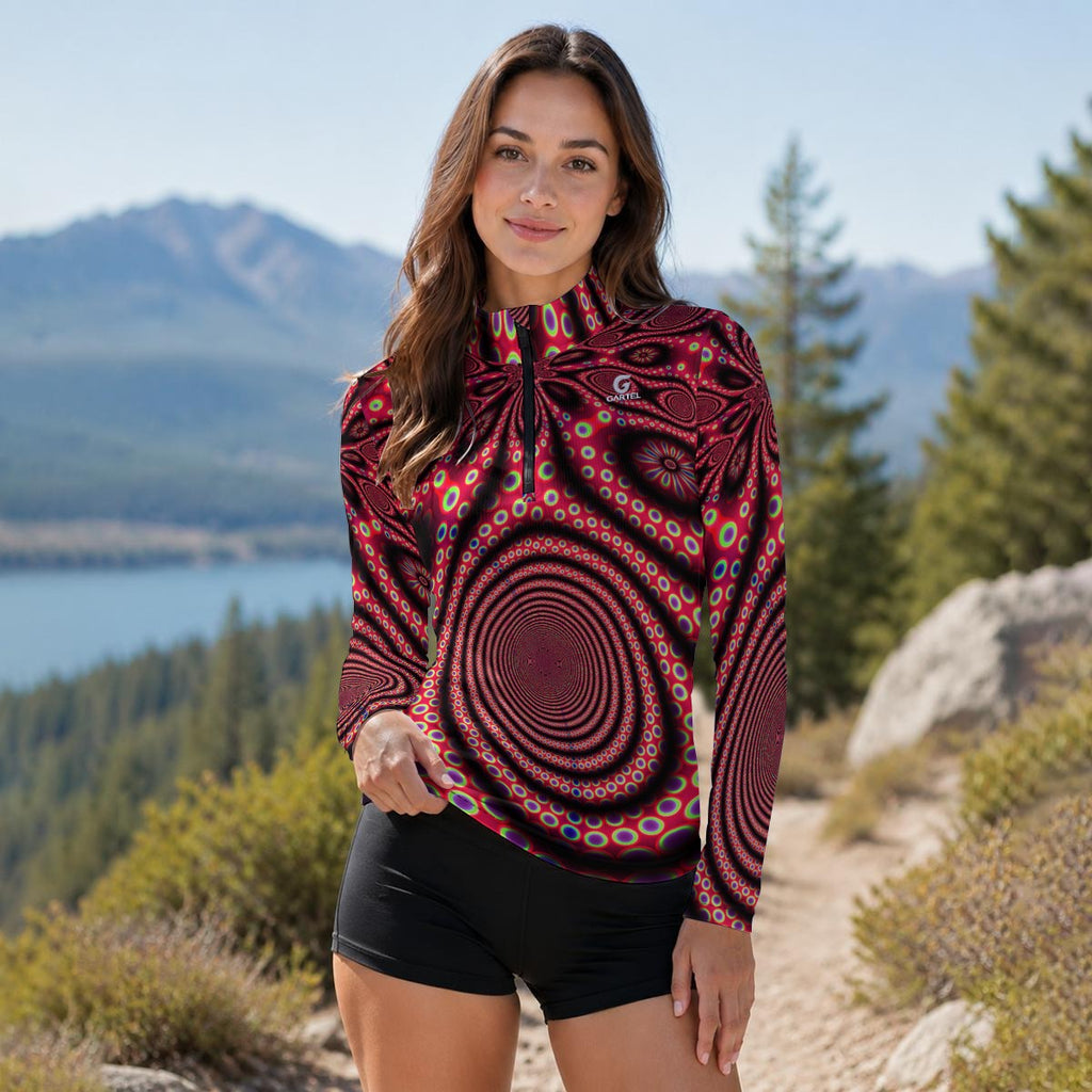 "Electric Octopus" Women's Stand-Collar Sun Protection Sport Jersey