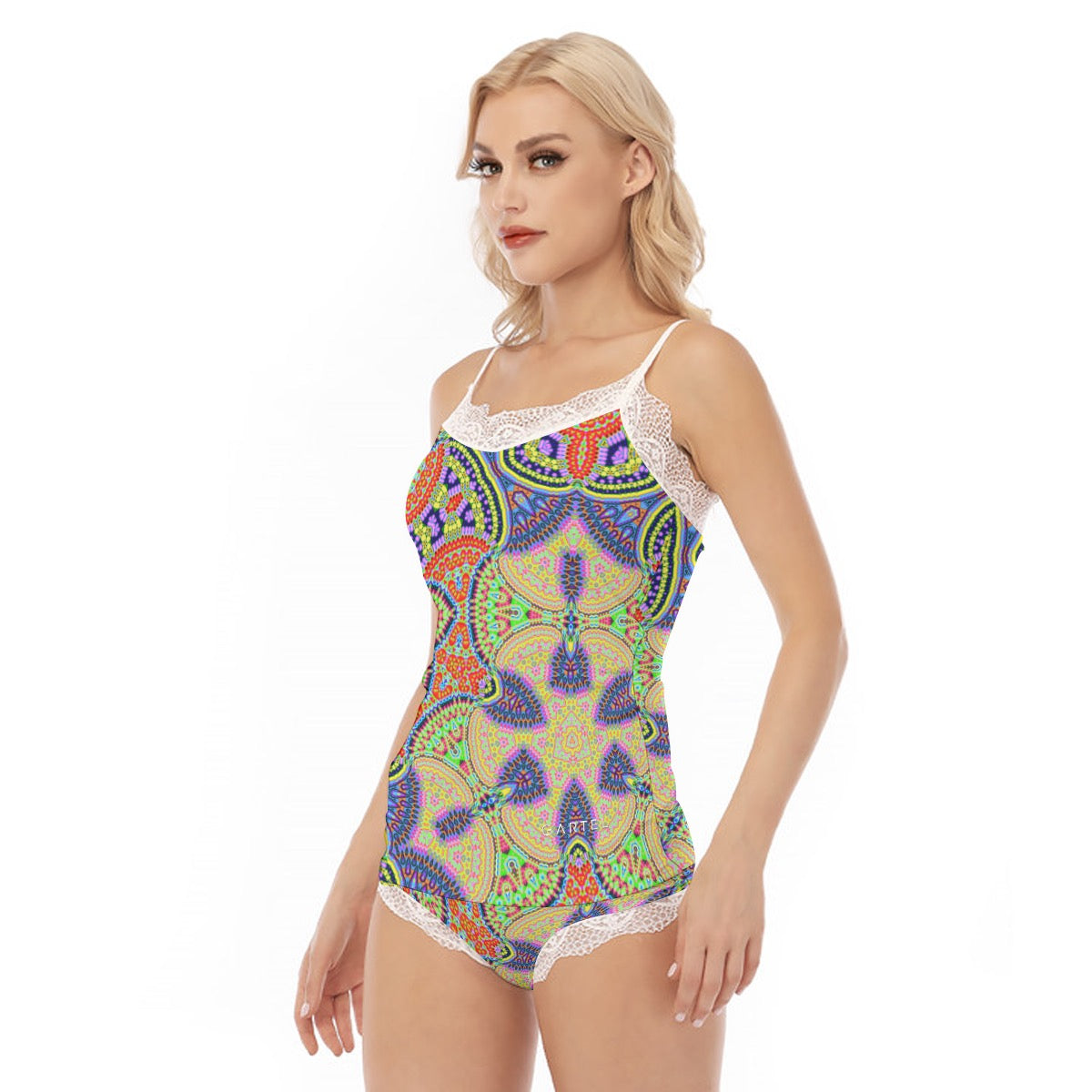 "Maharajah" Women's Pajama Set With Lace Edge