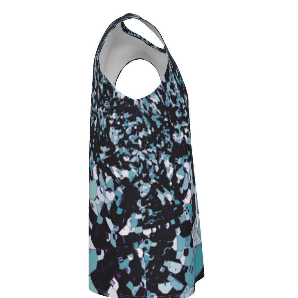 "Blue Peacock" Men's O-neck Tank Top