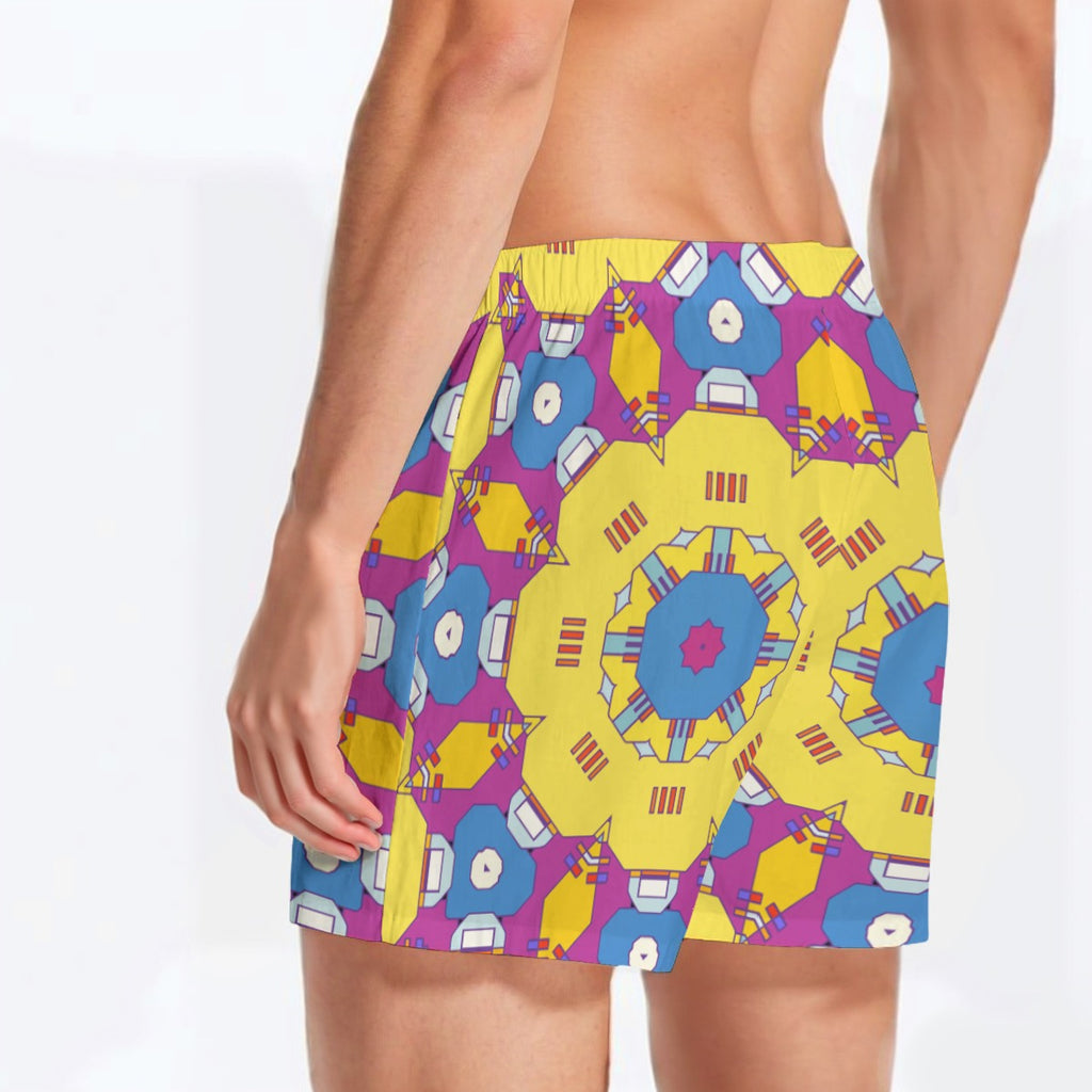 "Quirky Yellow" Men's Short Boxer Briefs
