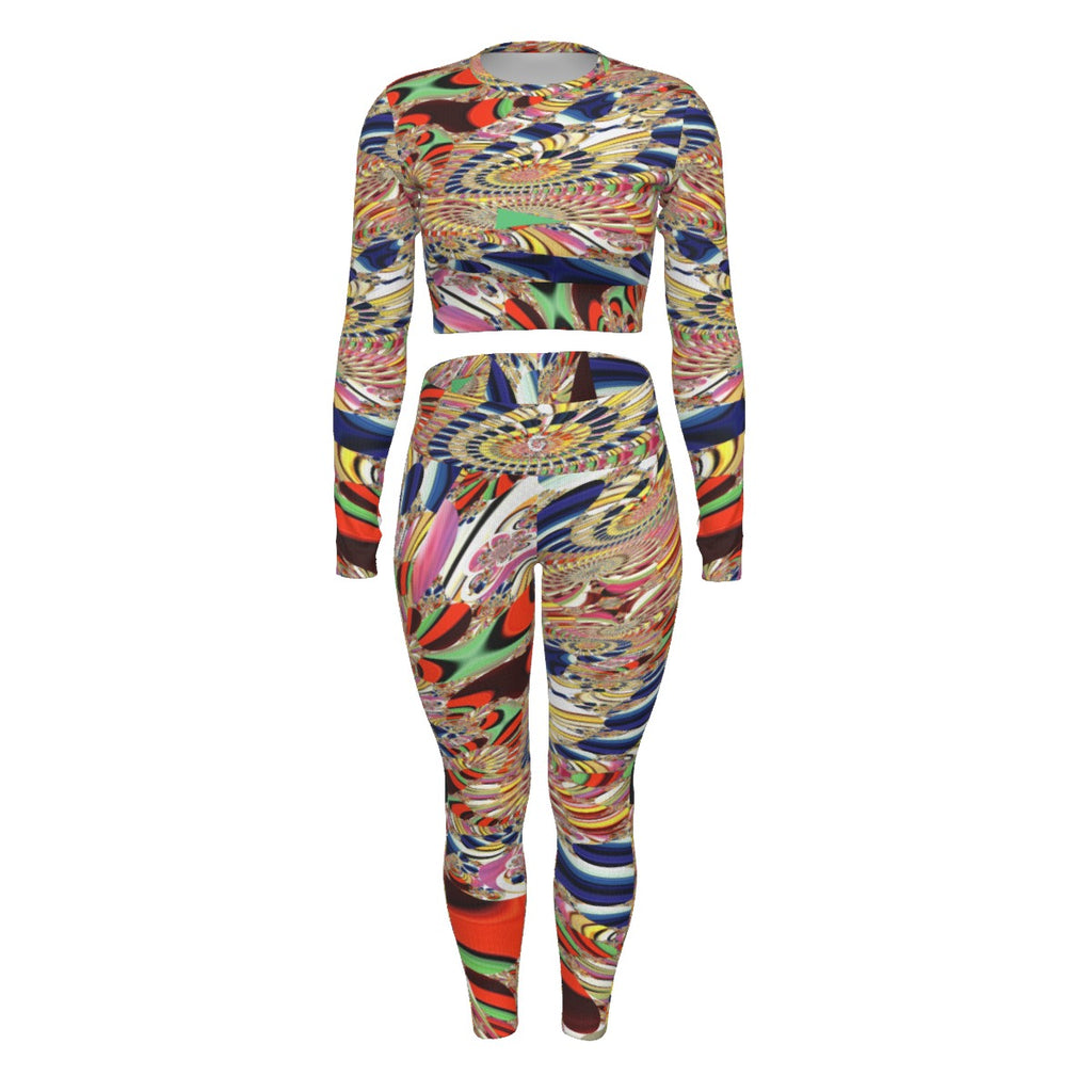 "Ancient Frequency" Women's Sport Set With Backless Top And Leggings