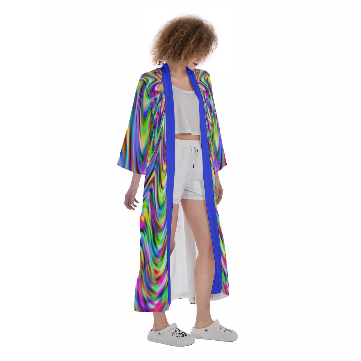"Bright Galaxy" Women's Satin Kimono Long Robe