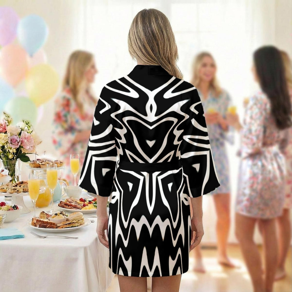 "Phantom Frequency" Women's Satin Wedding Robe