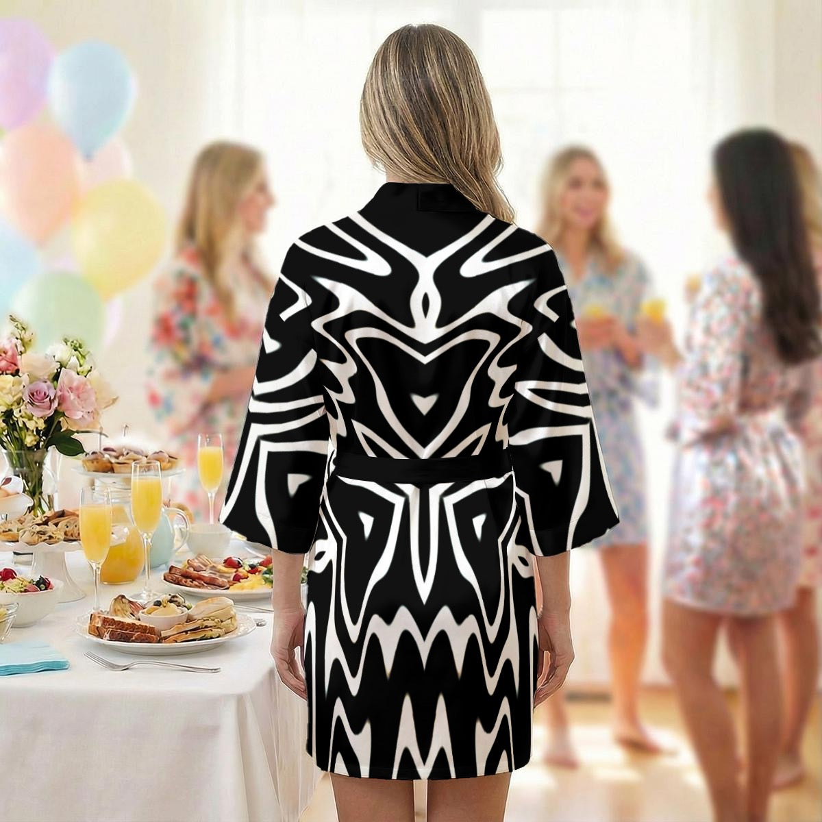 "Phantom Frequency" Women's Satin Wedding Robe